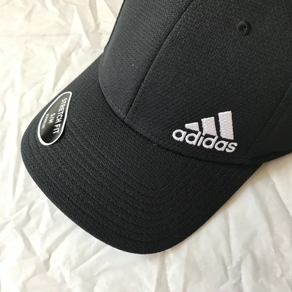 NEW Adidas Men's Release II Stretch Fit Size S/M Black/White Logo Cap Sport Hat - Picture 3 of 8